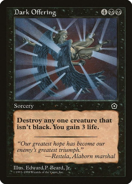 Dark Offering - Portal Second Age Magic: The Gathering trading card