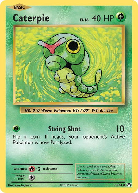 Caterpie - XY - Evolutions Pokémon trading card