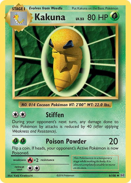 Kakuna - XY - Evolutions Pokémon trading card