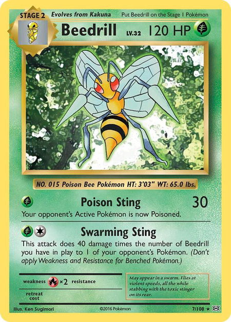 Beedrill - XY - Evolutions Pokémon trading card