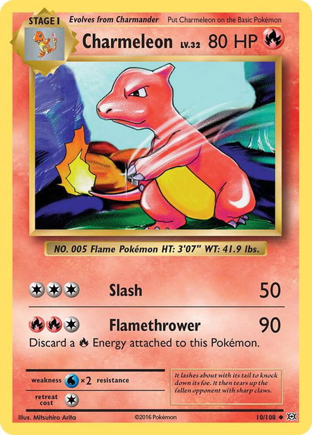 Charmeleon trading card from XY - Evolutions Charmeleon - XY - Evolutions Pokémon trading card