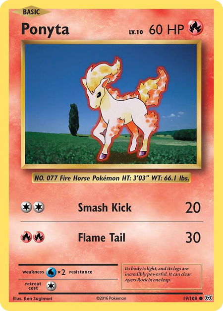 Ponyta trading card from XY - Evolutions Ponyta - XY - Evolutions Pokémon trading card