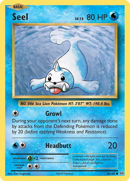 Seel - XY - Evolutions Pokémon trading card