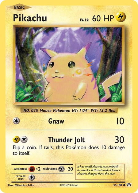 Pikachu - XY - Evolutions Pokémon trading card