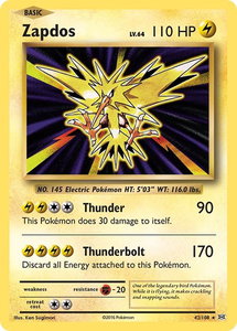 Zapdos - XY - Evolutions (EVO) #42/108 - Holo Rare Pokémon Trading Card