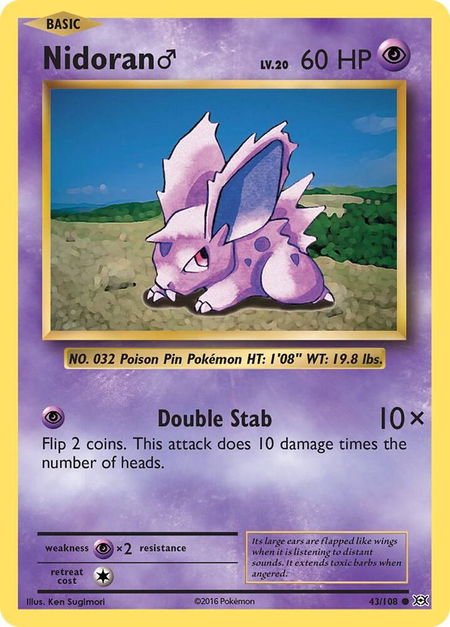 Nidoran M - XY - Evolutions Pokémon trading card