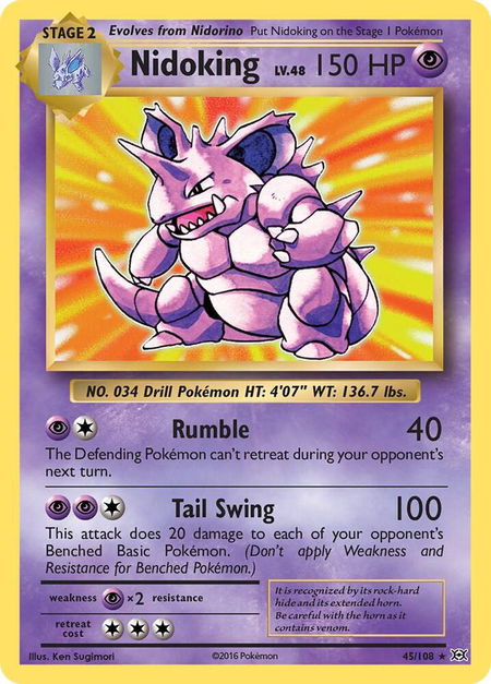 Nidoking - XY - Evolutions Pokémon trading card