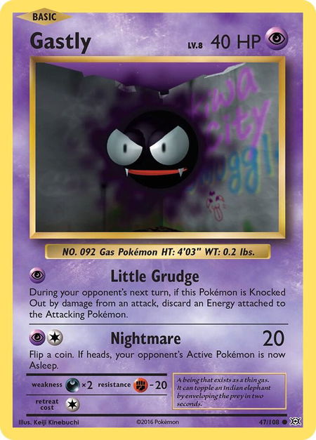 Gastly trading card from XY - Evolutions Gastly - XY - Evolutions Pokémon trading card