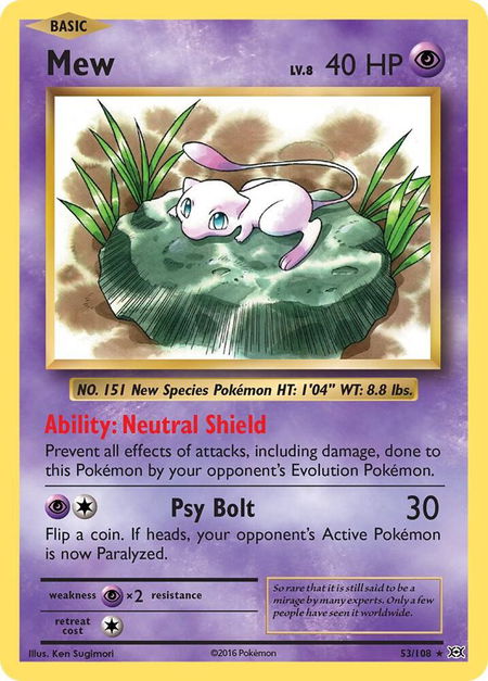 Mew - XY - Evolutions Pokémon trading card