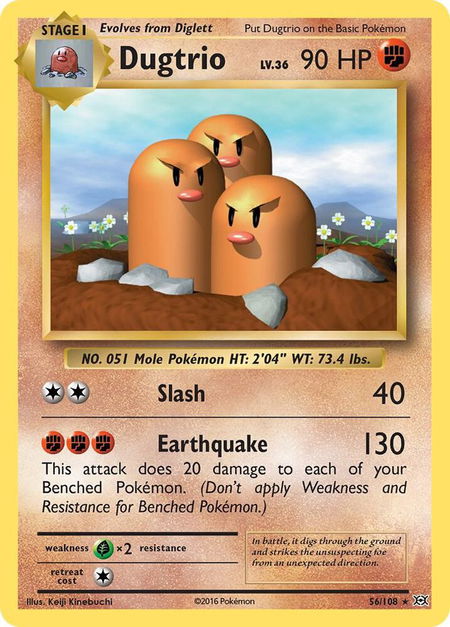 Dugtrio - XY - Evolutions Pokémon trading card