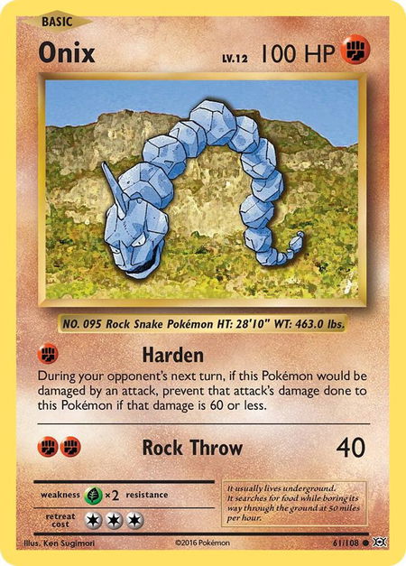 Onix - XY - Evolutions Pokémon trading card