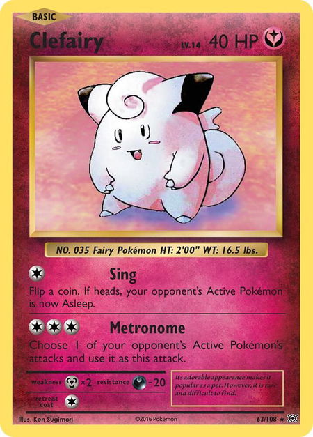 Clefairy - XY - Evolutions Pokémon trading card