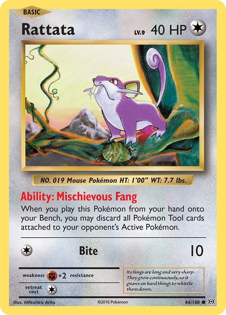 Rattata trading card from XY - Evolutions Rattata - XY - Evolutions Pokémon trading card