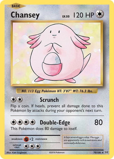 Chansey trading card from XY - Evolutions Chansey - XY - Evolutions Pokémon trading card