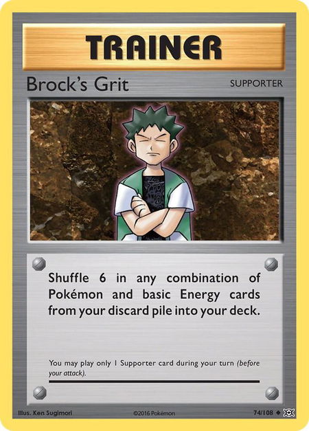 Brock's Grit - XY - Evolutions Pokémon trading card