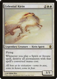 Celestial Kirin - Saviors of Kamigawa (SOK) #3 - Rare Magic: The Gathering Trading Card