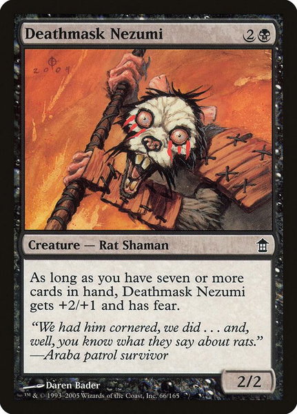 Deathmask Nezumi trading card from Saviors of Kamigawa Deathmask Nezumi - Saviors of Kamigawa Magic: The Gathering trading card