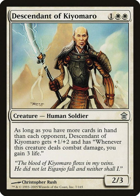 Descendant of Kiyomaro - Saviors of Kamigawa Magic: The Gathering trading card