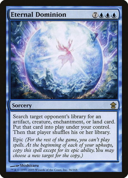 Eternal Dominion trading card from Saviors of Kamigawa Eternal Dominion - Saviors of Kamigawa Magic: The Gathering trading card
