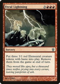 Feral Lightning - Saviors of Kamigawa (SOK) #97 - Uncommon Magic: The Gathering Trading Card