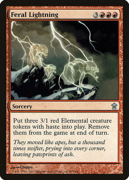Feral Lightning trading card from Saviors of Kamigawa Feral Lightning - Saviors of Kamigawa Magic: The Gathering trading card