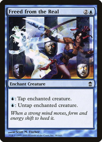 Freed from the Real trading card from Saviors of Kamigawa Freed from the Real - Saviors of Kamigawa Magic: The Gathering trading card