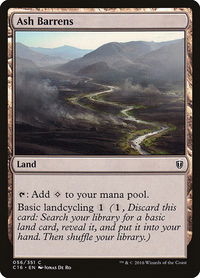 Ash Barrens - Commander 2016 (C16) #56 - Common Magic: The Gathering Trading Card