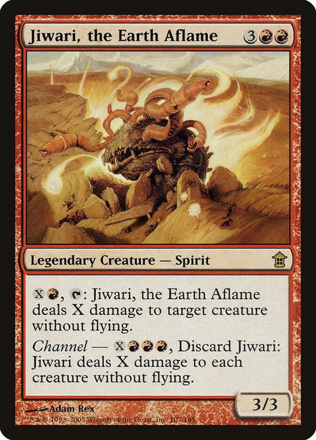 Jiwari, the Earth Aflame - Saviors of Kamigawa Magic: The Gathering trading card