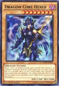 Dragon Core Hexer trading card from Invasion: Vengeance Dragon Core Hexer - Invasion: Vengeance YuGiOh trading card