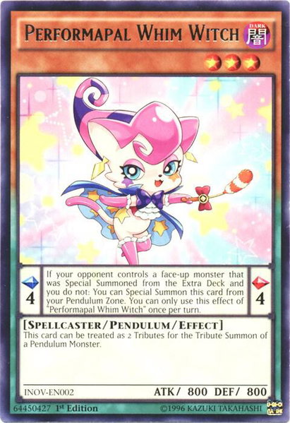 Performapal Whim Witch - Invasion: Vengeance YuGiOh trading card