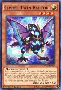 Cipher Twin Raptor trading card from Invasion: Vengeance Cipher Twin Raptor - Invasion: Vengeance YuGiOh trading card