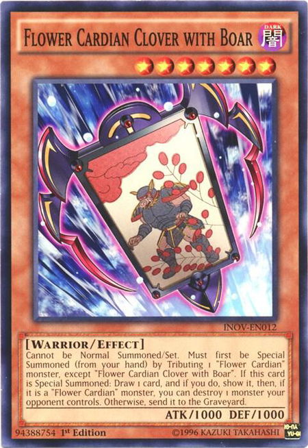 Flower Cardian Clover with Boar - Invasion: Vengeance YuGiOh trading card