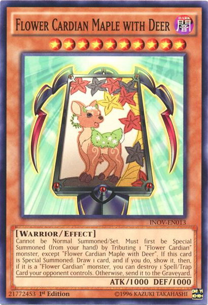 Flower Cardian Maple with Deer trading card from Invasion: Vengeance Flower Cardian Maple with Deer - Invasion: Vengeance YuGiOh trading card