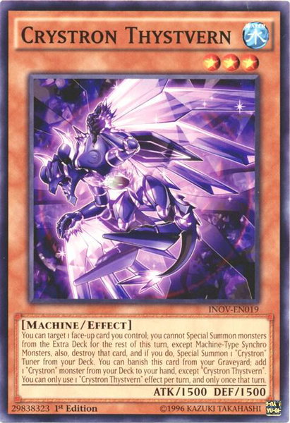 Crystron Thystvern trading card from Invasion: Vengeance Crystron Thystvern - Invasion: Vengeance YuGiOh trading card