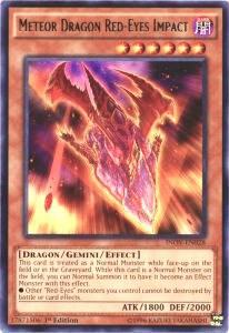 Meteor Dragon Red-Eyes Impact trading card from Invasion: Vengeance Meteor Dragon Red-Eyes Impact - Invasion: Vengeance YuGiOh trading card