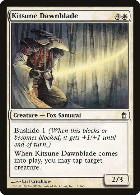 Kitsune Dawnblade - Saviors of Kamigawa Magic: The Gathering trading card