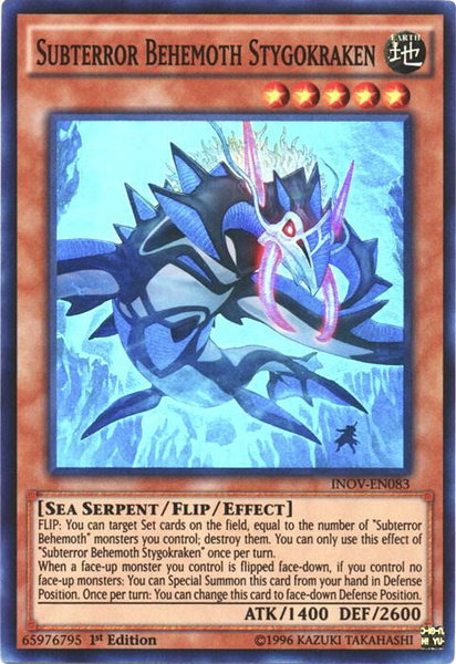 Subterror Behemoth Stygokraken trading card from Invasion: Vengeance Subterror Behemoth Stygokraken - Invasion: Vengeance YuGiOh trading card