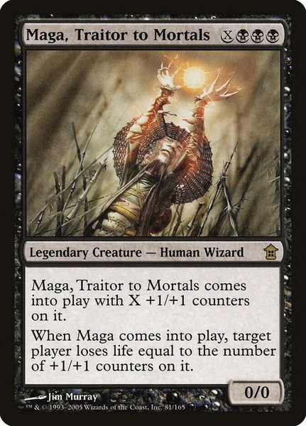 Maga, Traitor to Mortals trading card from Saviors of Kamigawa Maga, Traitor to Mortals - Saviors of Kamigawa Magic: The Gathering trading card