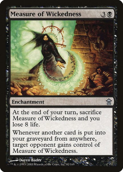 Measure of Wickedness trading card from Saviors of Kamigawa Measure of Wickedness - Saviors of Kamigawa Magic: The Gathering trading card