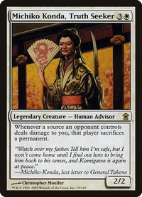 Michiko Konda, Truth Seeker - Saviors of Kamigawa (SOK) #19 - Rare Magic: The Gathering Trading Card