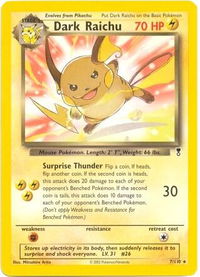 Dark Raichu - 7/110 (WotC Legendary Collection) - Deck Exclusives (PR) #007/110 - Rare Pokémon Trading Card