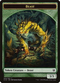 Beast // Ogre Double-Sided Token - Commander 2016 (C16) #14 // 13 - Token Magic: The Gathering Trading Card