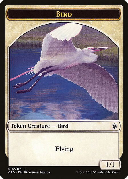 Bird (002) // Saproling  (016) Double-Sided Token - Commander 2016 Magic: The Gathering trading card