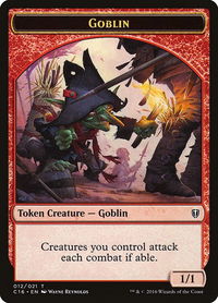 Goblin // Zombie Double-Sided Token - Commander 2016 (C16) #12 // 11 - Token Magic: The Gathering Trading Card