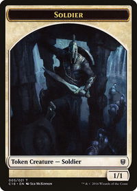 Soldier // Squid Double-Sided Token - Commander 2016 (C16) #5 // 8 - Token Magic: The Gathering Trading Card
