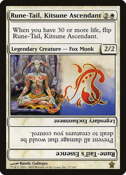 Rune-Tail, Kitsune Ascendant trading card from Saviors of Kamigawa Rune-Tail, Kitsune Ascendant - Saviors of Kamigawa Magic: The Gathering trading card