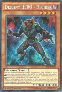 Destiny HERO - Decider - Destiny Soldiers (DESO) #DESO-EN003 - Secret Rare YuGiOh Trading Card