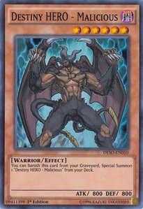 Destiny HERO - Malicious - Destiny Soldiers (DESO) #DESO-EN010 - Super Rare YuGiOh Trading Card