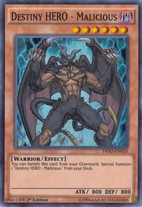 Destiny HERO - Malicious - Destiny Soldiers (DESO) #DESO-EN010 - Super Rare YuGiOh Trading Card