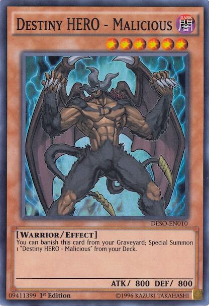 Destiny HERO - Malicious - Destiny Soldiers YuGiOh trading card